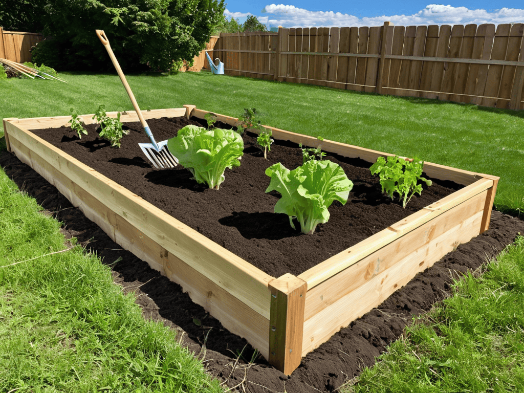 Building a raised garden bed for vegetables