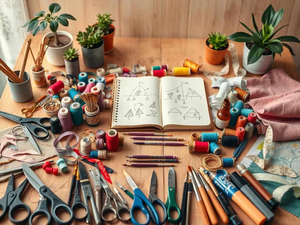 DIY crafting tools and materials