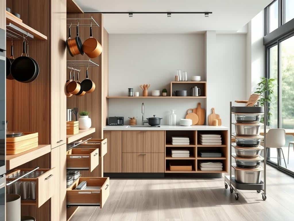 space-saving storage solutions for organized kitchen