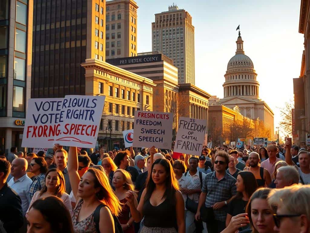 voting rights, freedom of speech, and marginalized communities